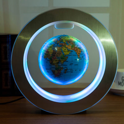 Round LED World Map Floating Globe Magnetic Levitation Light Anti Gravity Magic