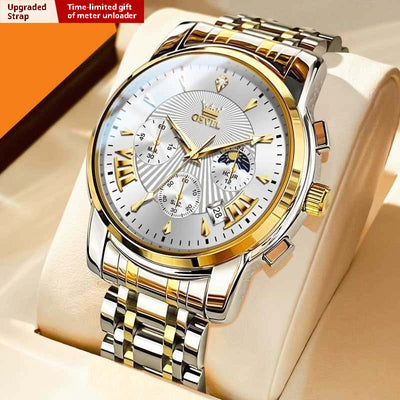 Men's Multi-functional Fashion Quartz Business Steel Belt Wrist Watch